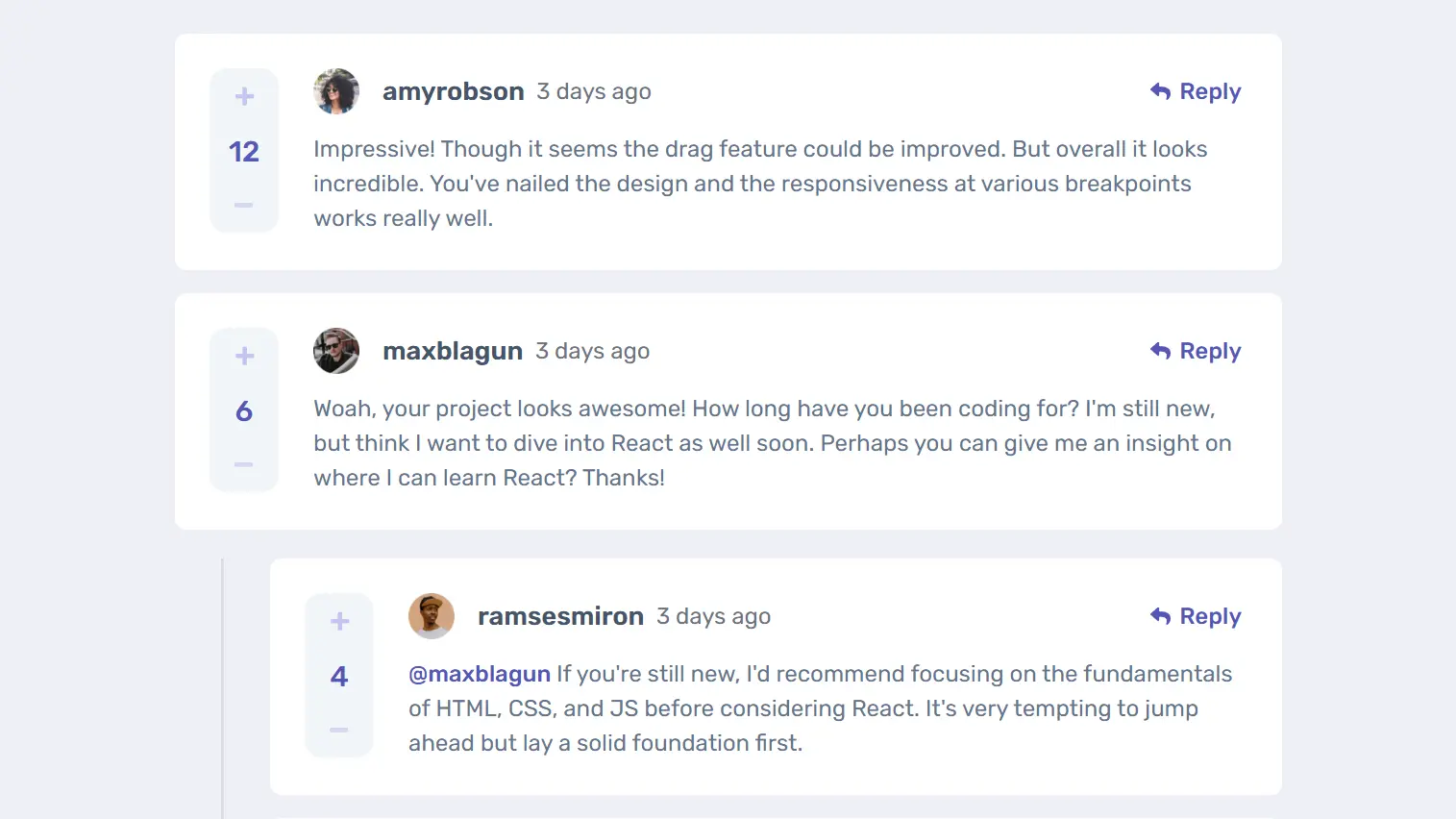 Interactive Comments Segment